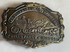 Arizona& New Mexico Wells Fargo Mining Co Belt Buckle