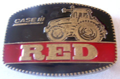 Case IH Agriculture Red Tractor Enamel Belt Buckle