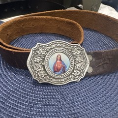 Great American Pewter Jesus Religious Western Belt Buckle 1.5in MPN 4653