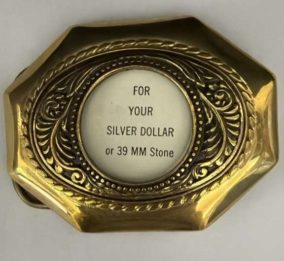 Heritage Buckle Solid Brass Belt Buckle • Fits Silver Dollar / 39mm Stone