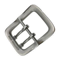 Replacement 1-1/2&Prime; (4cm) Solid Stainless Steel Double Prong Belt Buckle Sliver