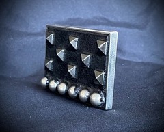 “Arrival Over the Nile” Studded Pyramid Lthr OOAK Buckle Darren McNeese