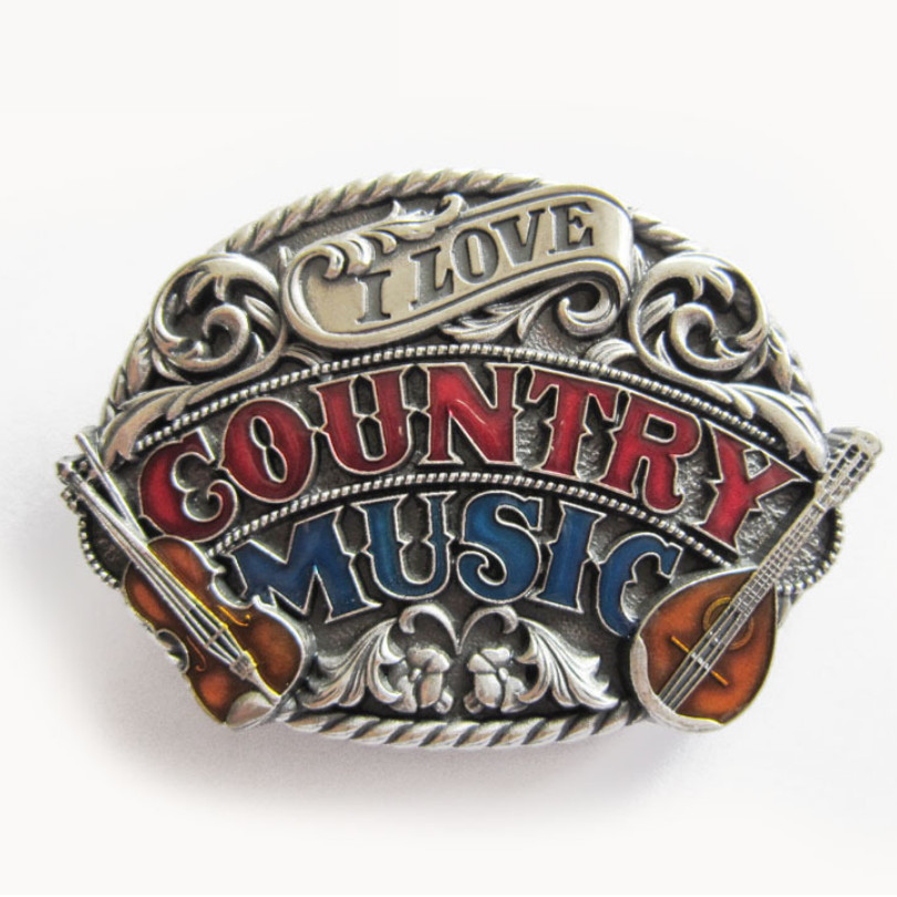 Western Men Zinc alloy Leather Belt Buckle American Country Music Pattern