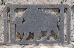 GRIP6 BELT BUCKLE – BUFFALO – RAW ALUMINIUM – 1.5 INCH WIDE