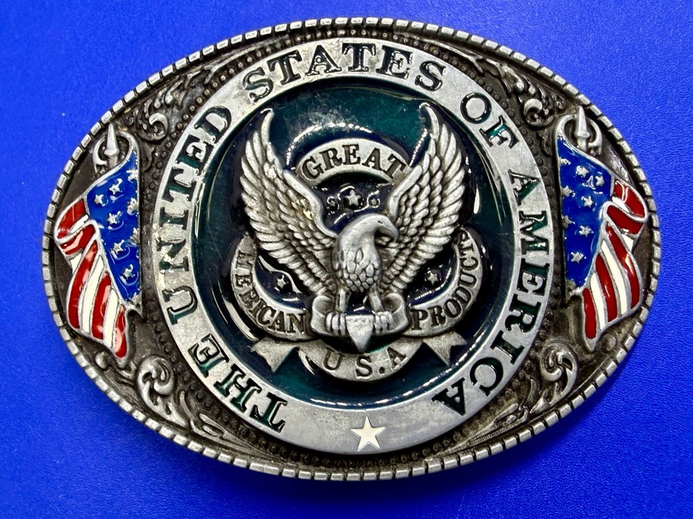 The United States of America Patriots Eagle US Flag Emblem Belt Buckle