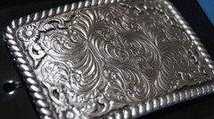 Nocona Rectangle Western Floral Scroll Belt Buckle 37120