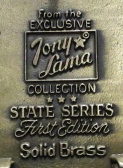 TONY LAMA State Series Collection ILLINOIS Seal Brass Belt Buckle 1ST ED Eagle