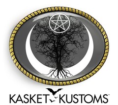 Wiccan Tree of Life Belt Buckle – Moon Phase Pentagram Handmade Buckle – 957