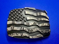 United States American Flag Engraved Patriotic – #6386 Chrome Brand Belt Buckle