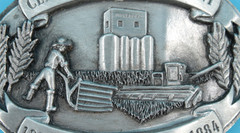 VTG 80s Hillsboro Kansas Centennial Western Commemorative Belt Buckle