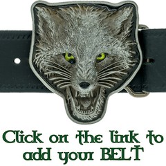Wolf Belt Buckle Biker Coyote Werewolf Green Eyes Native American