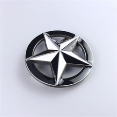Vintage Black White Enamel Circle Star Belt Buckle Boucle de ceinture