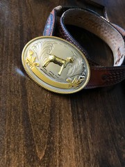 Large Oval FFA or 4-H Western Belt Buckle 3D Stock Show Sheep FREE SHIPPING