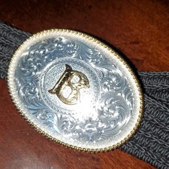 Montana Silversmiths B Western Belt Buckle w/belt