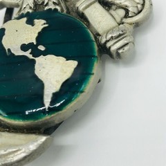 Vintage US Marines CorpBelt Buckle Semper Fidelis Pewter Metal 1995 Globe Anchor