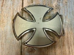 Maltese Celtic Iron Cross Gothic Punk Biker Silver Color Cutout Belt Buckle