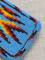 vintage NATIVE AMERICAN belt buckle BEADED handcraft NAVAJO indian western