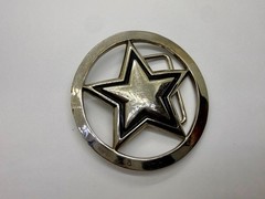 Famous Stars & Straps Five Point Star Logo See-Trough Silver Color Belt Buckle