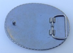 British Flag Belt Buckle Oval Beaded Sparkles About 3.75&Prime;x2.75