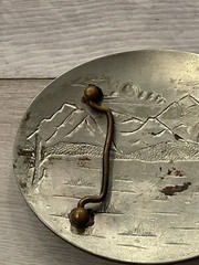 Gorgeous! Vintage German Silver Barrel Race Belt Buckle Cowboy Western Free Ship