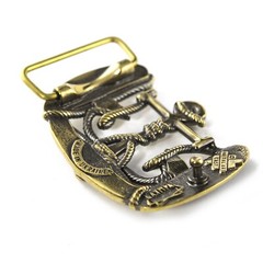 Brass belt buckle Trident Anchor, Ukrainian symbol, Sea anchor belt buckle
