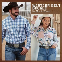 BELTROAD Western Belt Buckles for Men Women Medium, 01-gold (Silver Horse)