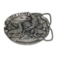 Buckle: Sea Lion Caves. Florence, Oregon Commemorative Pewter