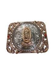 Western Style Saint Mary Buckle Hebilla Vaquera Con La Virgen Guadalupe