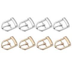 8Pcs 0.7&Prime; Single Prong Belt Buckle Metal Roller Buckle Silver/Light Gold