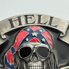 Siskiyou Hell on Wheels Skull Bandana Sunglasses Pewter Belt Buckle OS300