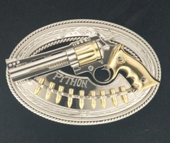 (MADE BY ORDER) BUCKLE HANDMADE STAINLESS STEEL WESTERN STYLE GUN PYTHON