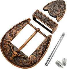 3Pcs Western Replacement Belt Buckle 1.5&Prime;(38Mm) Longhorn Bull Single Prong Buckl