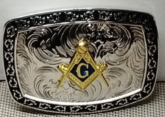 MASONIC Western Cowboy Belt Buckle Hebilla Vaquera MASONICA
