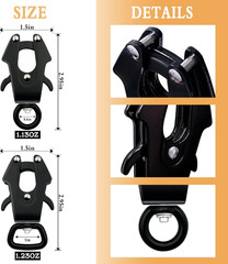 2 Pcs Dog Leash Buckle Aluminum Alloy Heavy Duty Quick Release Locking Frog Clip