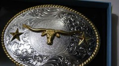 M&F WESTERN Nocona Western Belt Buckle Oval Longhorn 3757013