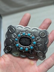 vintage style NATIVE AMERICAN navajo indian SOUTHWESTERN replica belt buckle y2k