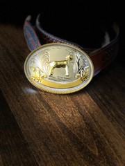Large Oval FFA or 4-H Western Belt Buckle 3D Stock Show Sheep FREE SHIPPING