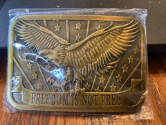 Freedom Is Not Free Eagle Stars Stripes Patriot 2014 Sponsor Belt Buckle