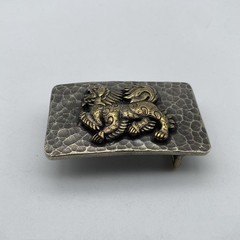 Vintage Old Silver Buckle,Mythology Kirin- Auspicious Beast, Belt Hardwares