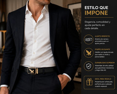 Men&rsquo;s Eagle Ratchet Belt Automatic Buckle Ajustable Dress Casual Belt Black