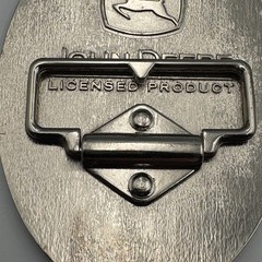 John Deere Belt Buckle Nothing Runs Like A Deere Silver Green Logo Diamond Plate