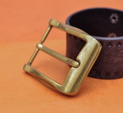 40mm Cool Retro Antique Brass Casual Men Single Pin Prong Leather Belt Buckle