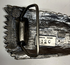 MM Limited Chicago Brass Bald Eagle Head Belt Buckle 5&Prime; Wide #120 Vintage 1975