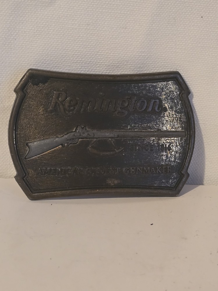 Vintage Remington 1816 Flintlock Rifle belt Buckle 1976 USA Made