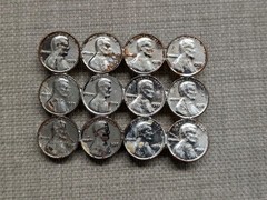 vintage 1970s handcrafted PENNY belt buckle LINCOLN coins WESTERN cowboy USA