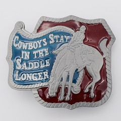 Cowboys Stay In The Saddle Longer Innuendo Novelty Joke Belt Buckle (New)