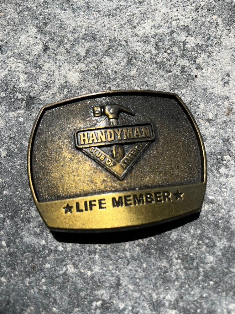 Handyman Club of America Life Member Vintage 1996 Brass Tone Belt Buckle