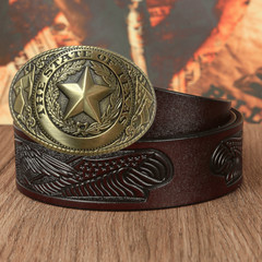 Western Rodeo TEXAS Cowboy Lone Star Belt Buckle Antic Brass Hebillas Vaqueras
