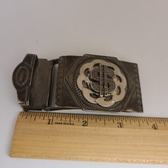 Silver Tone Dollar Sign Belt Buckle Spinner Spinning for 1.5&Prime; Belt