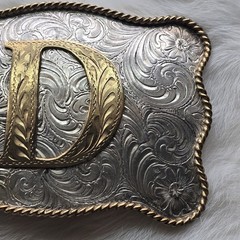Silversmith Collection Belt Buckle Western Letter D